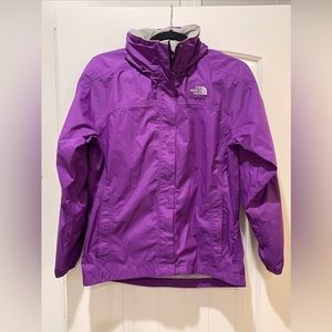 Kids Girls The North Face Jacket Hooded Jacket Size XL (18) Purple